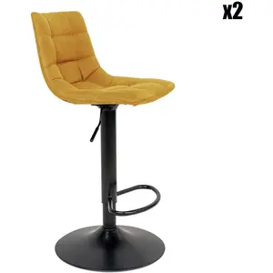 Comparateur de prix : House Nordic Chaise De Bar Middelfart Jaune Moutarde Avec Pieds Noirs