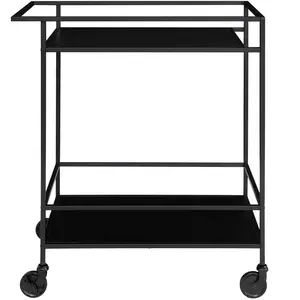 Comparateur de prix : House Nordic Vita Chariot-bar sur roulettes avec 2 tablettes de rangement, noir.