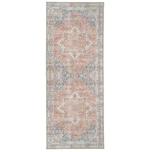 Comparateur de prix : House Nordic Tapis de couloir orange et bleu 80 x 200 cm