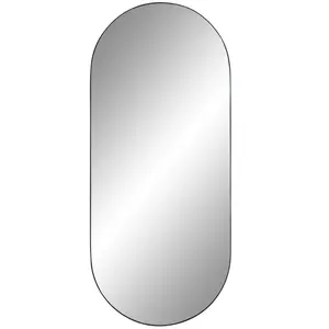 House Nordic Jersey Miroir Ovale Avec Cadre Noir 35X80 Cm