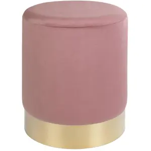 Comparateur de prix : Pouf en velours avec base couleur laiton House Nordic Gamby 34x34x43 cm