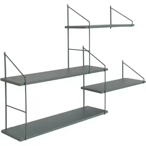 EBUY24 House Nordic Étagère Tess Bois et acier Vert 444253