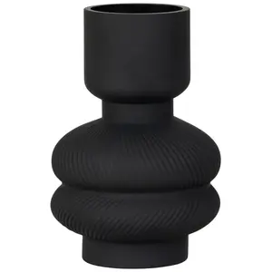 House Nordic Vase contemporain noir 22x15cm pas cher