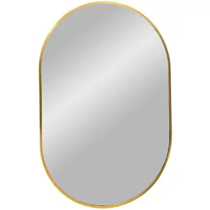 Meubles & Design Miroir ovale contour en métal noir