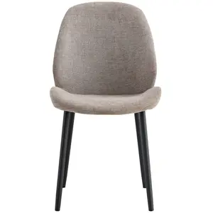 House Nordic Lot de 2 chaises repas 47x59,5x91 cm en tissu taupe - MONTEA pas cher