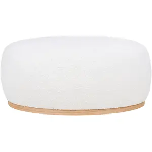 Le Concentré Pouf moderne en tissu blancVendu parslowood-interior