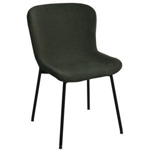 Chaise de salle à manger maceda en tissu bouclé vert foncé pas cher