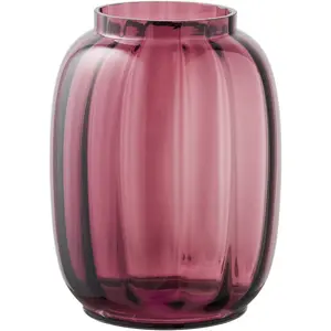 House Nordic - Vase en verre soufflé à la bouche rouge fumé - 17x17x21... pas cher