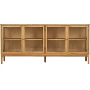 ebuy24 Vigga buffet 4 portes vitrées 1 étagère chêne. pas cher