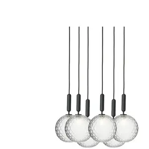 Nuura MIIRA 6-Suspension 6 lumières Verre Ø35cm GrisVendu pararchiproducts