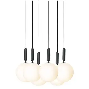 Nuura MIIRA 6-Suspension 6 lumières Verre Ø35cm GrisVendu pararchiproducts