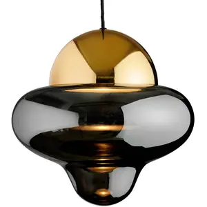 DESIGN BY US Suspension LED Nutty XL, gris fumé / doré, Ø 30 cmVendu parluminaire