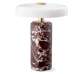 DESIGN BY US Lampe de table LED rechargeable Trip, rouge / blanc, marb...Vendu parluminaire
