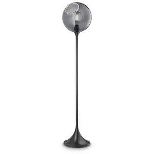 DESIGN BY US Lampe sur pied Ballroom, gris fumé, verre, soufflé à la b... pas cher
