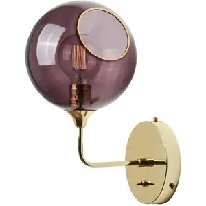 DESIGN BY US Applique murale Ballroom Short, violet, verre souffléVendu parluminaire
