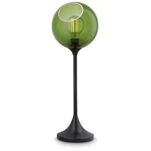 DESIGN BY US Lampe à poser Ballroom, vert, verre, soufflé à la bouche,... pas cher