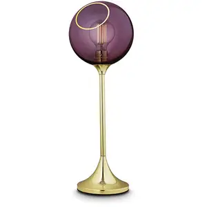 DESIGN BY US Lampe à poser Ballroom, lilas, verre, soufflé à la bouche... pas cher