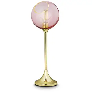 DESIGN BY US Lampe à poser Ballroom, rose, verre, soufflé à la bouche,... pas cher