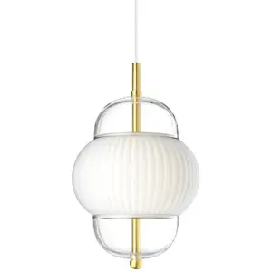 DESIGN BY US Suspension Shahin, Ø 23 cm, à 3 lampes, blanc / transpare...Vendu parluminaire