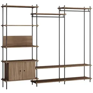 MOEBE - Dressing Shelving System - Marron - MDF placage chêne pas cher