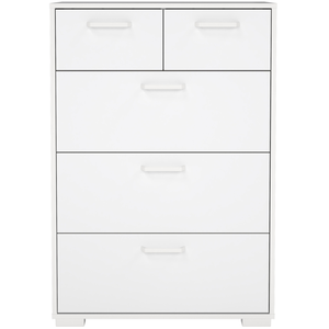 Commode 3 tiroirs + 2 tiroirs OLMO coloris blanc laqué pas cher