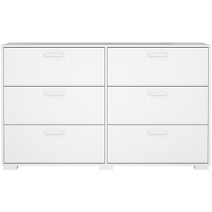 Commode 6 tiroirs OLMO coloris blanc laqué pas cher
