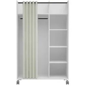 BUT Kit dressing avec rideau L.100 cm MOVE blanc pas cher