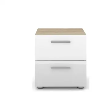Alterego LUTTICH Chevet contemporain décor chêne sonoma et blanc - L 42 cm pas cher