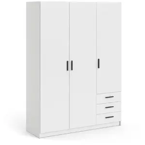 Comparateur de prix : Tvilum Spell armoire 3 portes et 3 tiroirs, blanc.