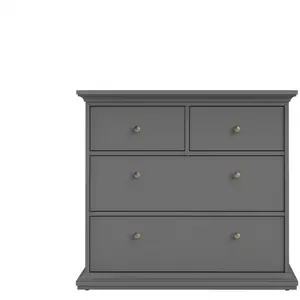 Commode 4 tiroirs HARLINGTON coloris gris