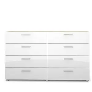 Dmora Commode 8 tiroirs LAKE coloris chêne/blancVendu parconforama