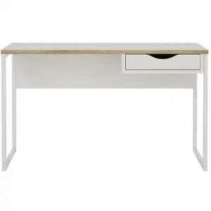 Dmora Bureau 130 cm DUNKAN W coloris blanc pas cher