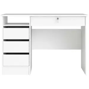 ebuy24 Bureau 4 tiroirs COLLEGE 3 coloris blanc pas cher