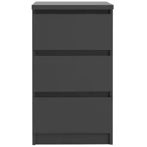 ebuy24 Demi commode 3 tiroirs BEST LAK 2 noir mat pas cher