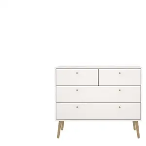 Commode 2 tiroirs TEXEL coloris blanc