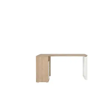 Bureau d’angle compact OFFICE coloris chêne/blanc pas cher