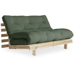 Canapé-lit vert clair en pin massif Roots 140 - Karup Design