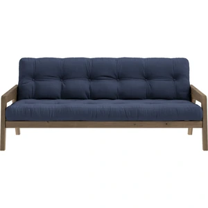 Karup Design Canapé-lit en bois de pin laqué marron foncé et tissu bleu marine 204 x 130 cm Grab - pas cher