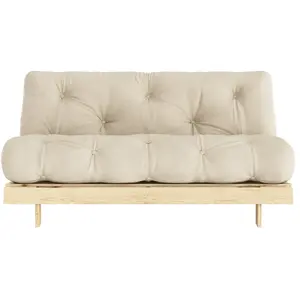 Canapé-lit beige clair pin massif Roots 160 - Karup Design