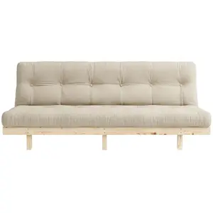 Karup Design Banquette ajustable LEAN en pin massif naturel avec matelas futon beige 130x190