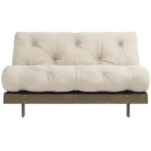 Karup Design Canapé convertible en bois et tissu 2 places - Beige pas cher