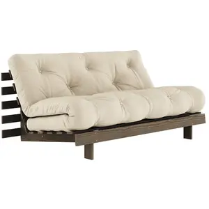 Karup Design Canapé convertible 160x200cm en bois foncé et tissu - Beige pas cher