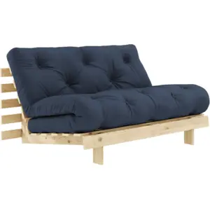 Canapé-lit bleu Navy en pin massif Roots 140 - Karup Design
