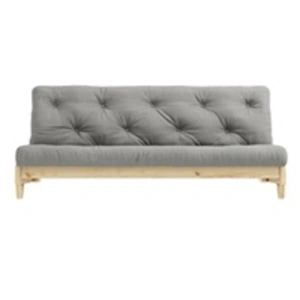 Karup Design Canapé convertible en bois naturel et tissu gris 2 places pas cher