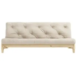 Karup Banquette ajustable FRESH en pin massif naturel avec matelas futon beige 140x200 pas cher