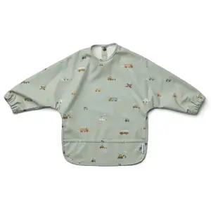 Liewood - Bavoir imperméable Merle - Vehicles & dove blue mix pas cher