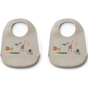 Liewood Lot de 2 bavoirs à poche Tilda safari pas cher