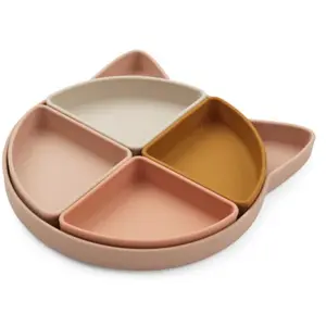 Liewood - Assiette à compartiments Arne - Cat rose multi mix pas cher