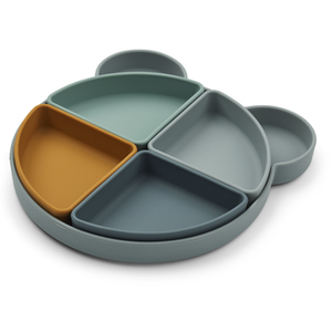 Liewood Assiette à compartiments Arne Mr Bear Blue fog multi mix pas cher