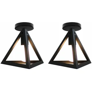 Axhup - 2 x Lampe de Plafond Vintage Industrielle E27 Plafonnier Lustr...